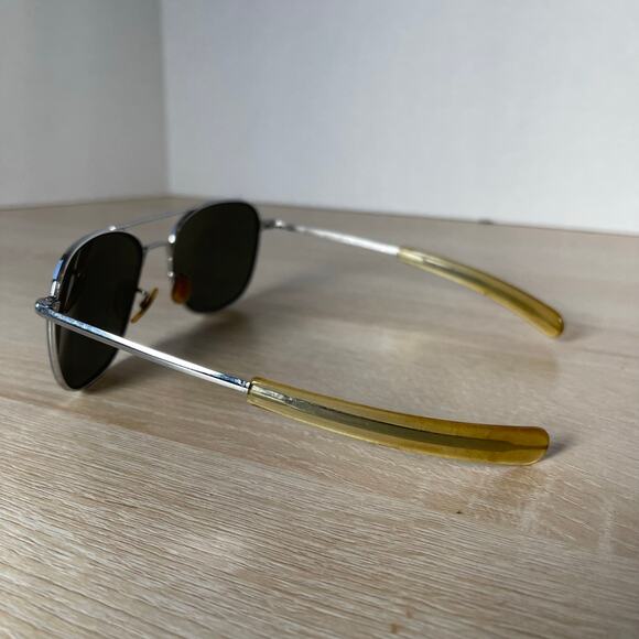 Randolph Engineering Aviator Sunglasses 5 1/2 Chrome READ 61-20 USA - Picture 7 of 10